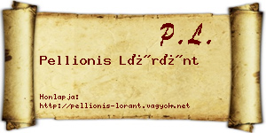 Pellionis Lóránt névjegykártya